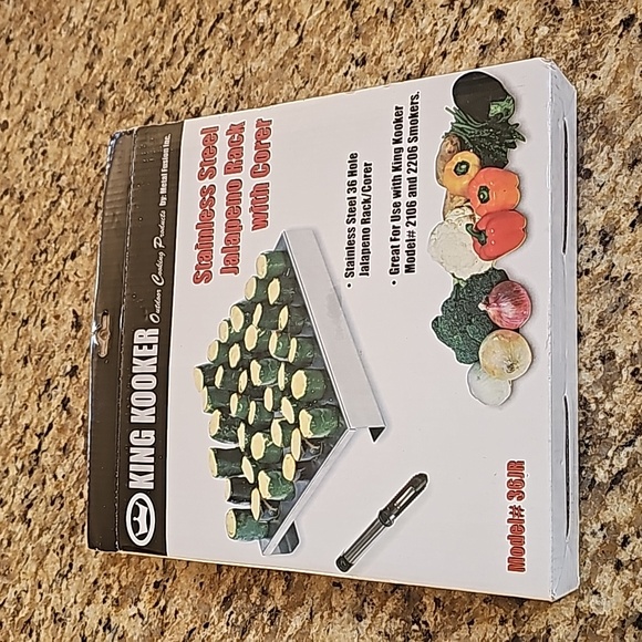 New King Kooker Stainless Steel 36 hole jalapeno Rack with corer - Picture 6 of 9
